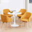 Swivel Linen Modern Upholstered Back Dining & Side Chair-1055869308