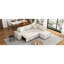 Lit modulaire beige avec porte-gobelets et commodité, canapé 86,6 po 2 ports, supports, 86,6 po pour une vie confortable-396938224