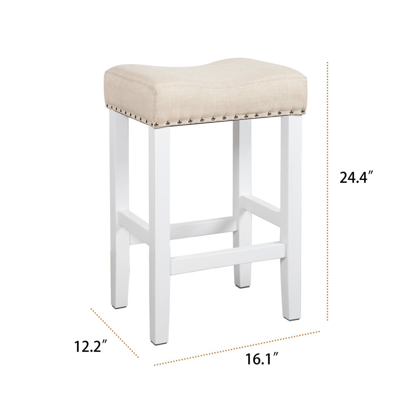 Mulaykah Shaws Stool (Set of 2)  24.4''  Wood DIY , White