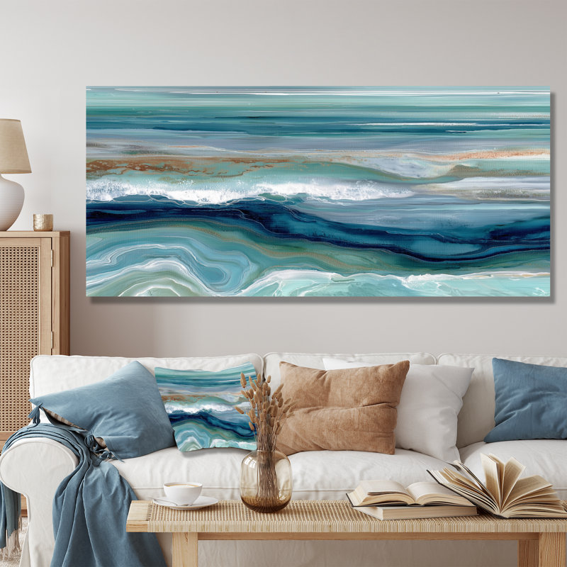 «Green River», art mural vert, impression sur toile, H 28 po x l 60 po, Toile tendue, Ne s’applique pas