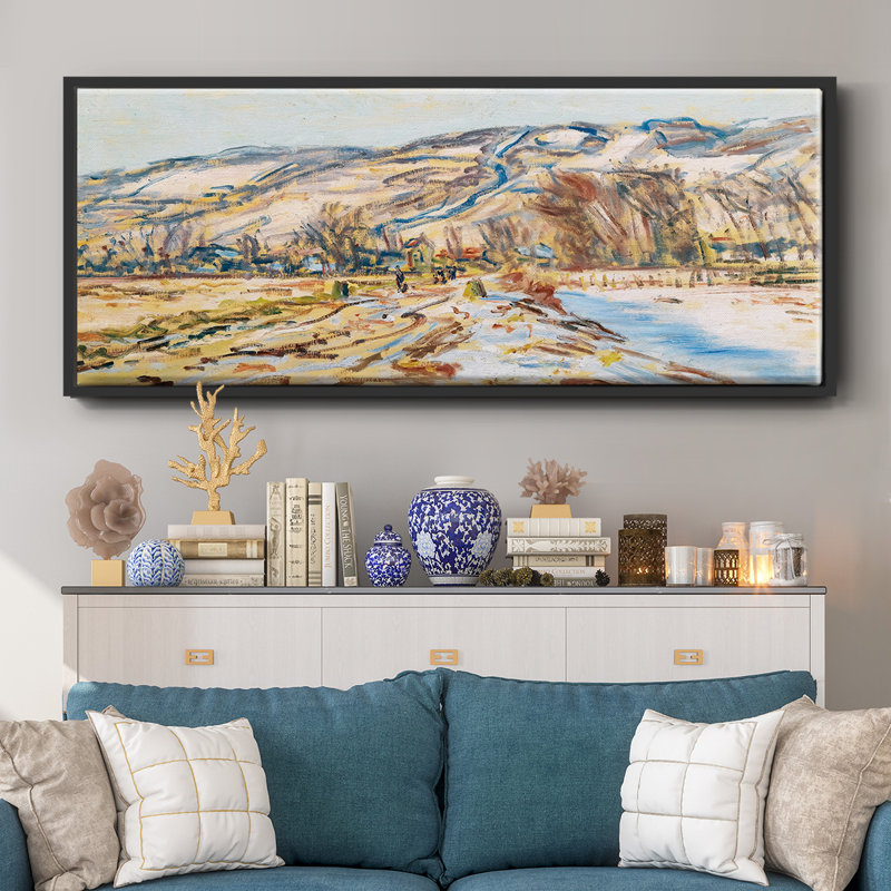 Winter at Giverny, 1886 - Framed Canvas