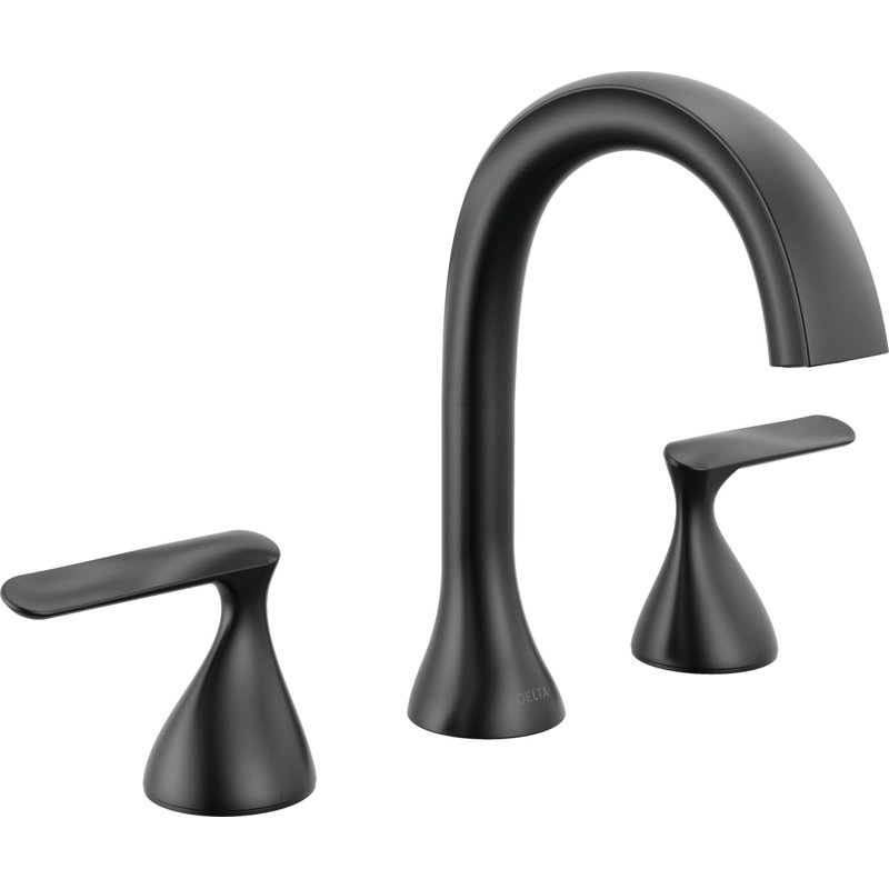 Two Handle Widespread Bathroom Faucet, Matte Black