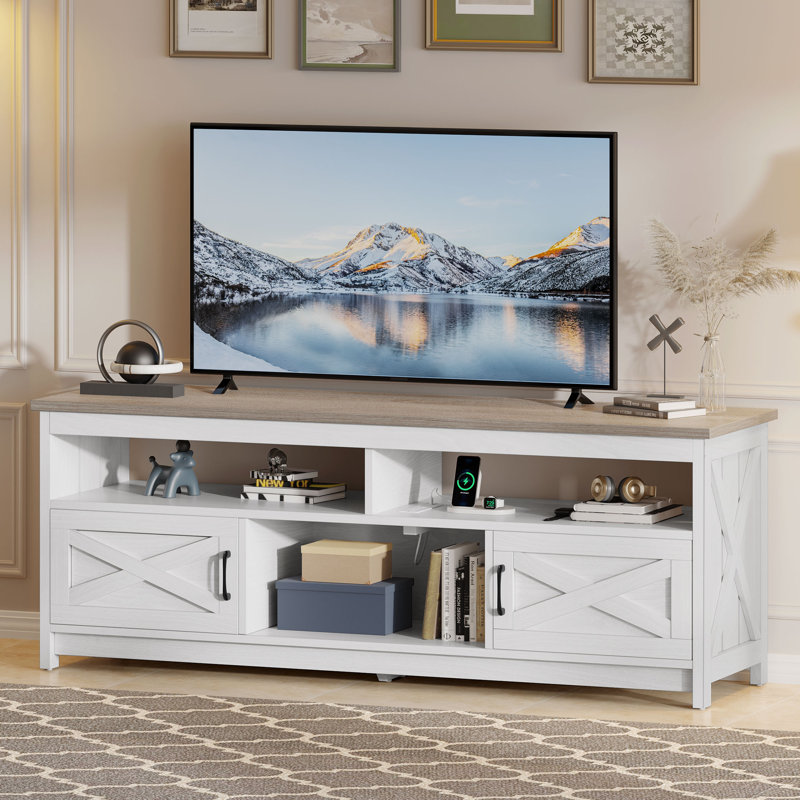 Pirrie Farm House TV Stand with Media Storage for TVs up to For Living Room