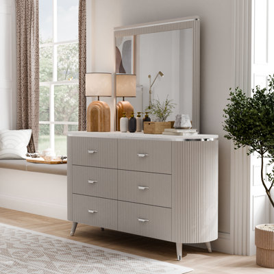 Commode 6 tiroirs avec miroir Olivarez
