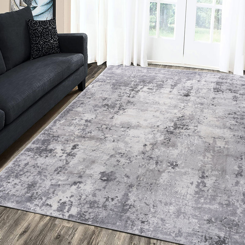 6X9 Area Rug In Grey - Non-Shedding, Stain , Stylish For Home Office, Bedroom, Living Room, Dining Non-Shedding Modern Dining, Office Decoration