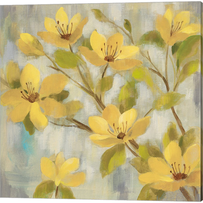 «Golden Bloom Neutral» par Silvia Vassileva, art sur toile (ensemble de 2)
