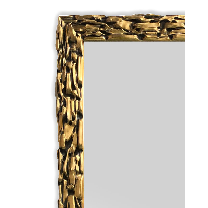 Joulane Wood Flat Wall Mirror, Gold