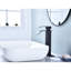 Robinet de salle de bain noir mat à cascade, commande à une poignée, acier inoxydable avec bonde escamotable sans trop-plein-121767971