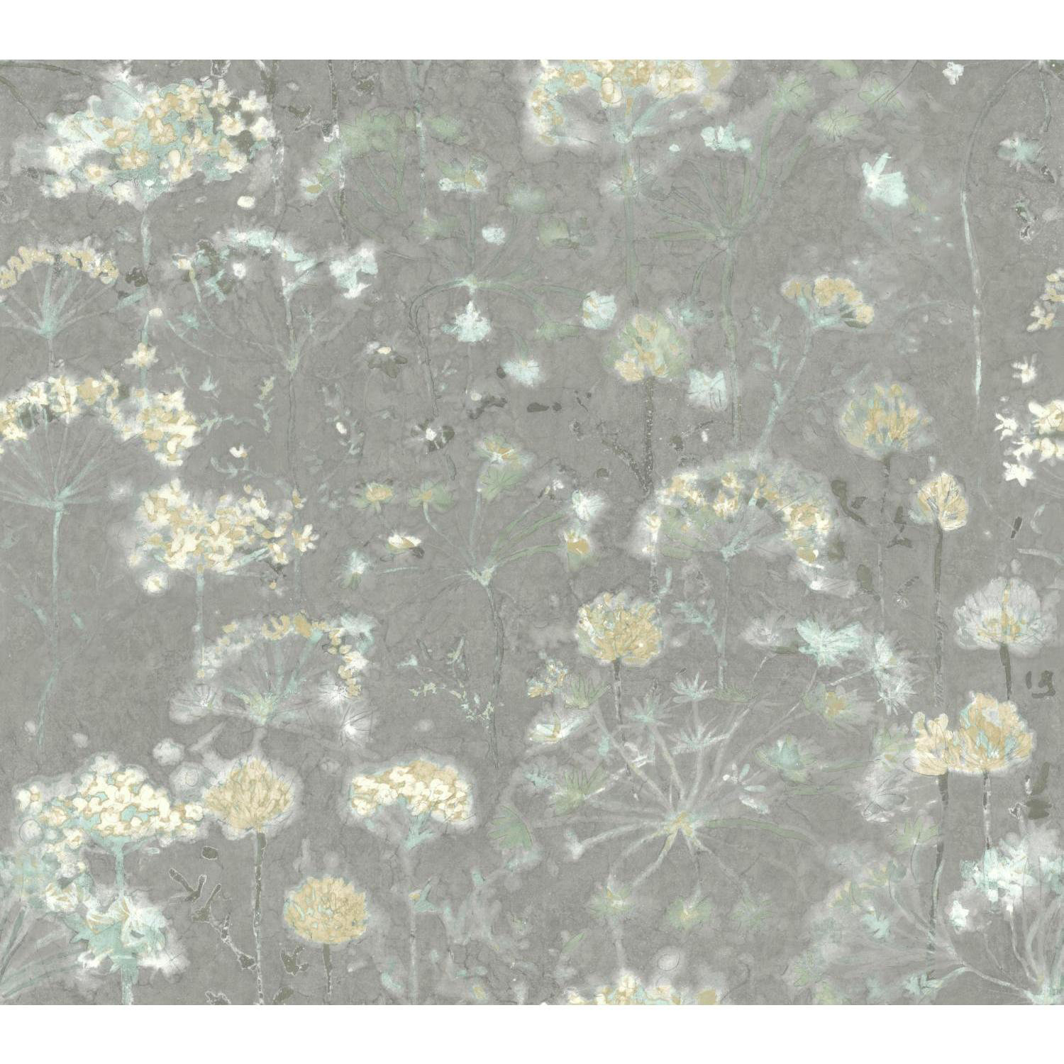 Floral Wallpaper, Gray