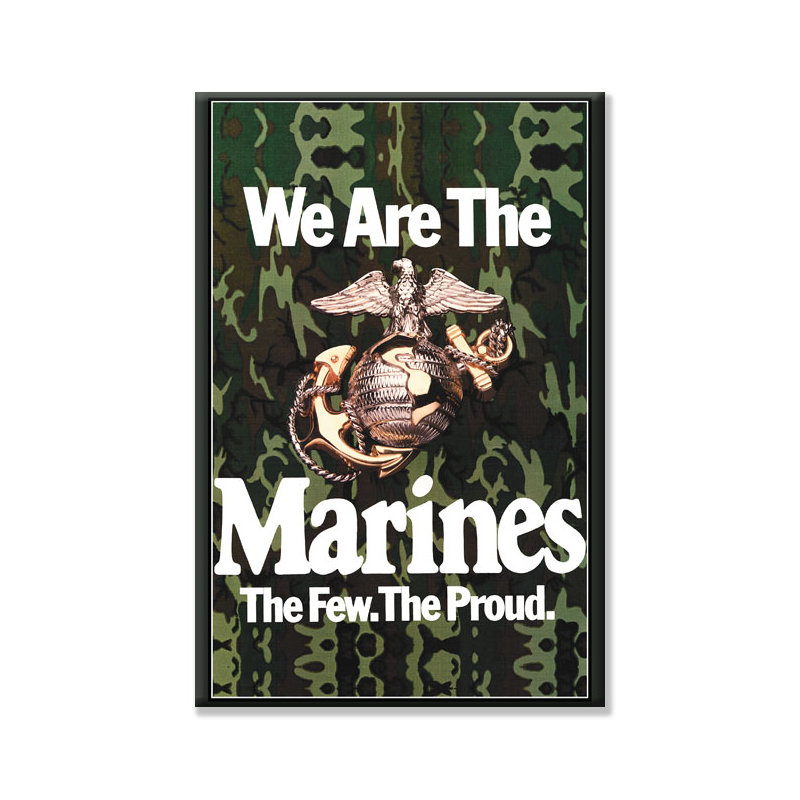 « we is the marines », affiche rétro encadrée, H 42 po x l 28 po x P 1,5 po