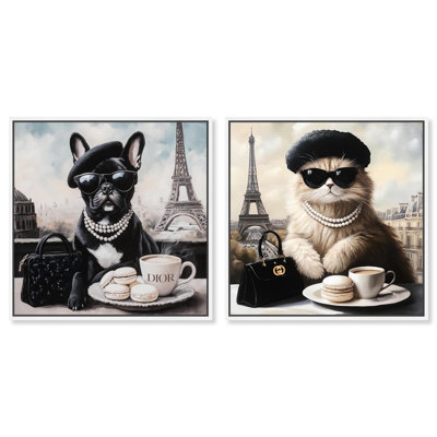 Décoration murale chic sur toile animaux de compagnie parisiens par Art Remedy
