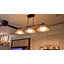 Luminaire suspendu en forme de dôme moderne moderne à 3 lumières de l 41 po avec abat-jour en rotin tissé à la main pour salle à manger ou îlot de cuisine-896949491