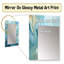 Turquoise bleu et blanc Serenity Swirl IV - abstrait spirales murales uniques, miroir bleu, art imprimé en métal-1691130877