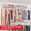 Ensemble de rangement réglable pour garde-robe en fil métallique - Finition blanche - Système de rayonnage sur mesure extensible avec quincaillerie pour la maison, le garde-manger, la buanderie ou le vestibule