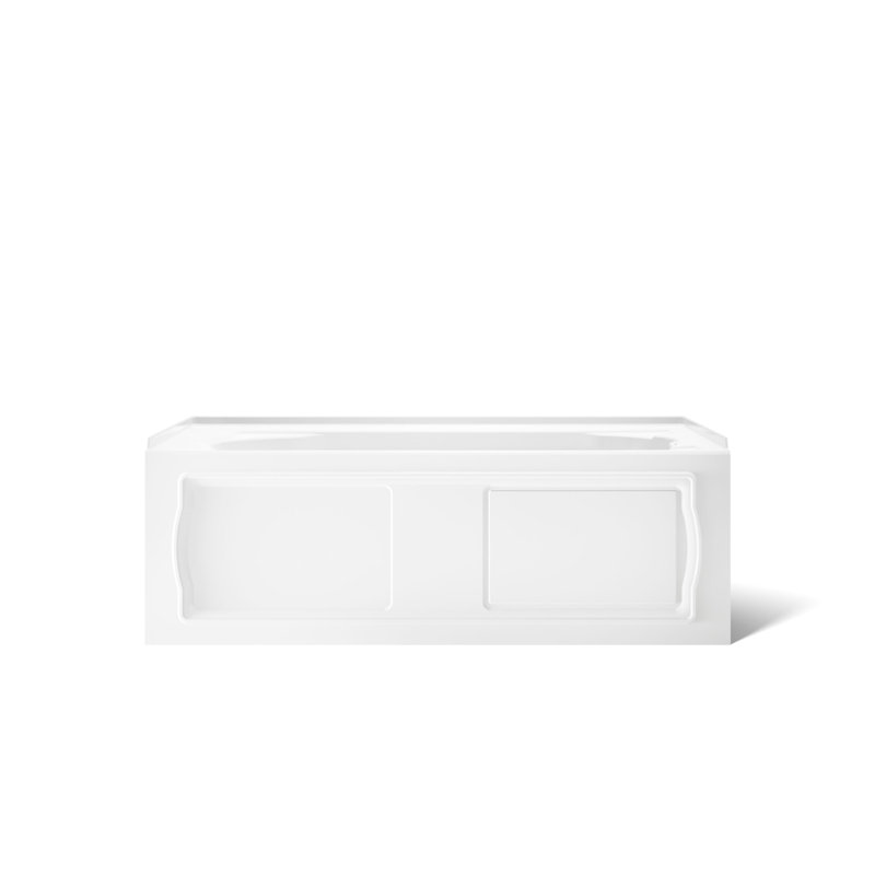 Devonshire 60" x 32" Alcove Soaking Acrylic Bathtub, Innocent Blush, Right