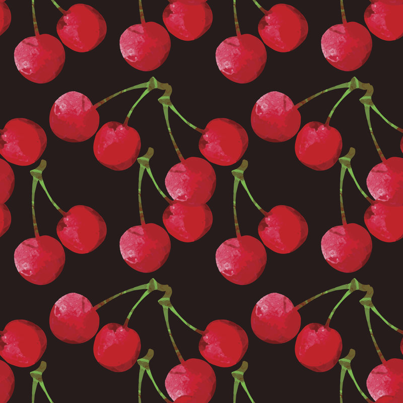 Yiming Watercolor Cherry par Nataleana, H 36 po x l 36 po