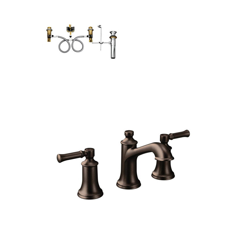 High Arc Widespread Bathroom Faucet, Oil Rubbed Bronze