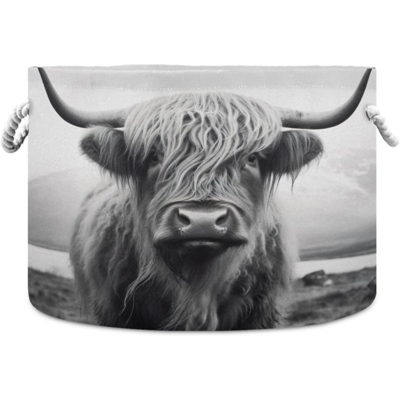 Panier à linge en coton Highland Cow