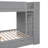 Full-over-Full sized platform bunk bed with integrated storage, solid wood construction, slate gray