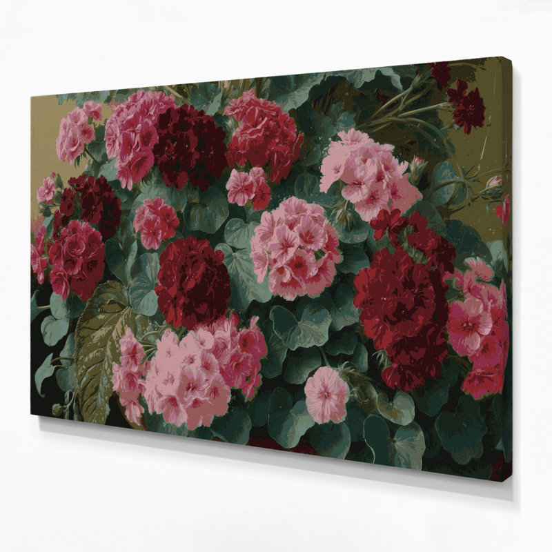 «Botanical Sc Parfum Geraniums», art mural sur toile brune, H 20 po x l 24 po