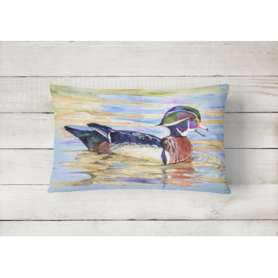 Duck Outdoor Reversible Throw Pillow