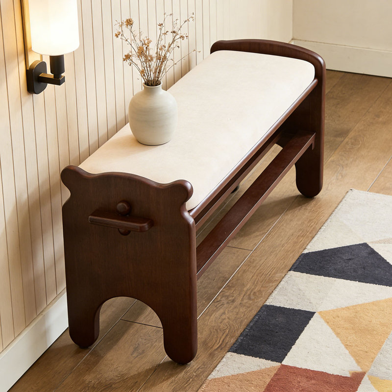 2-Tier Wooden Entryway Bench
