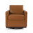 Modern Upholstered Light Brown Square Swivel Armchair with Matel Base (Set of 2)-881606306