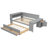 Full Size Daybed with Storage Shelves,Drawers,Trundle,Charging Station,LED Light,Desk and Cabinet-835423188