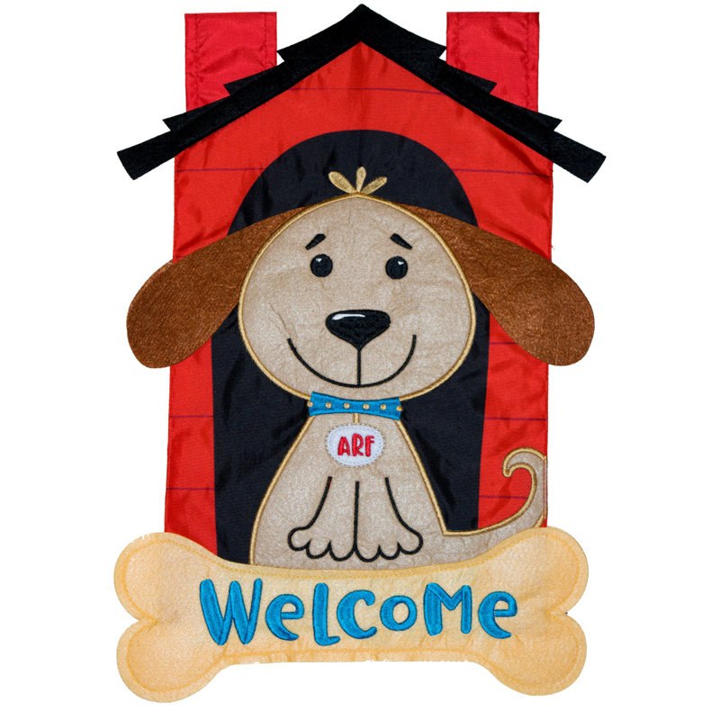 Drapeau de maison Welcome Doghouse