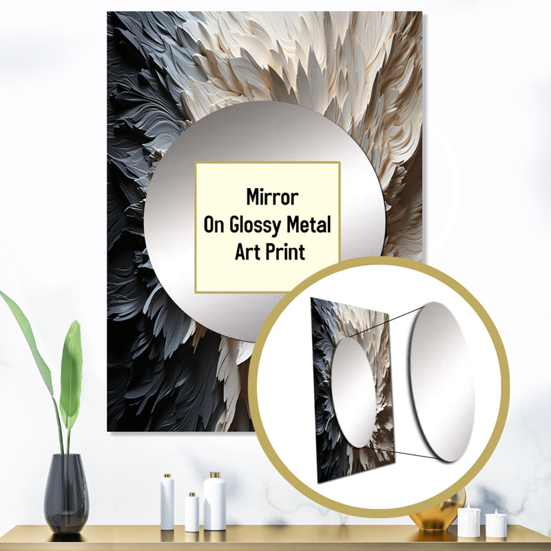 Deforge Minimalism Beauty Serenity Art I - Minimalism Decorative Mirror, Modern Wall Mirror, Printed Metal Art, 40" x 30"