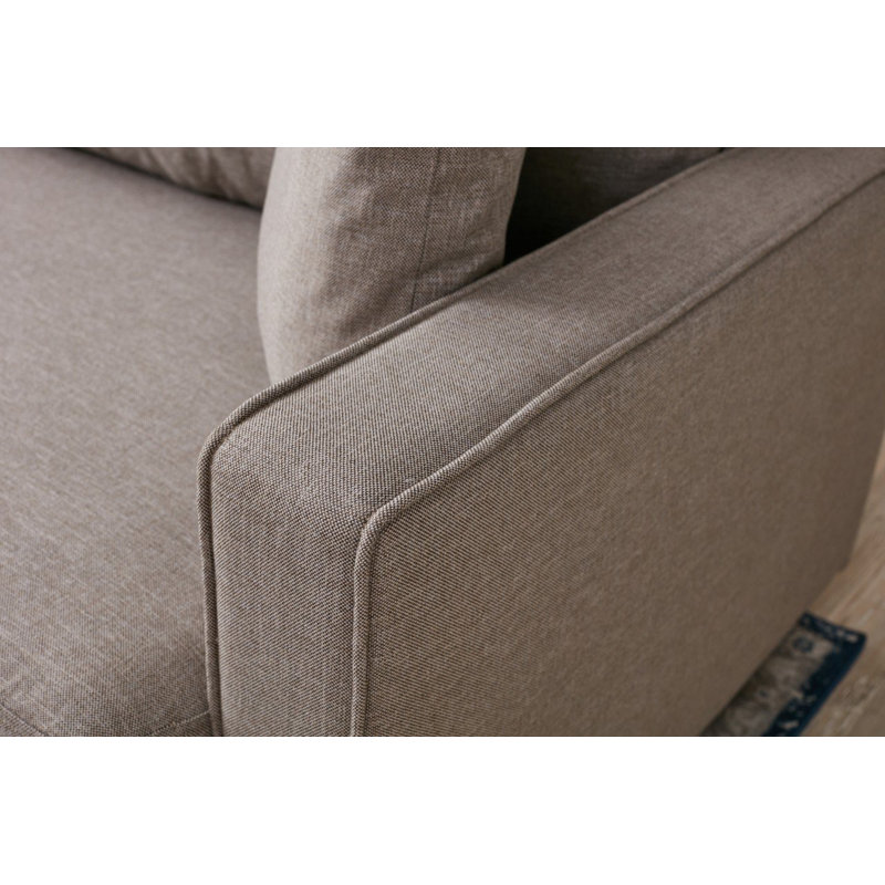Canapé rembourré 82,7 po, 100 % polyester crème
