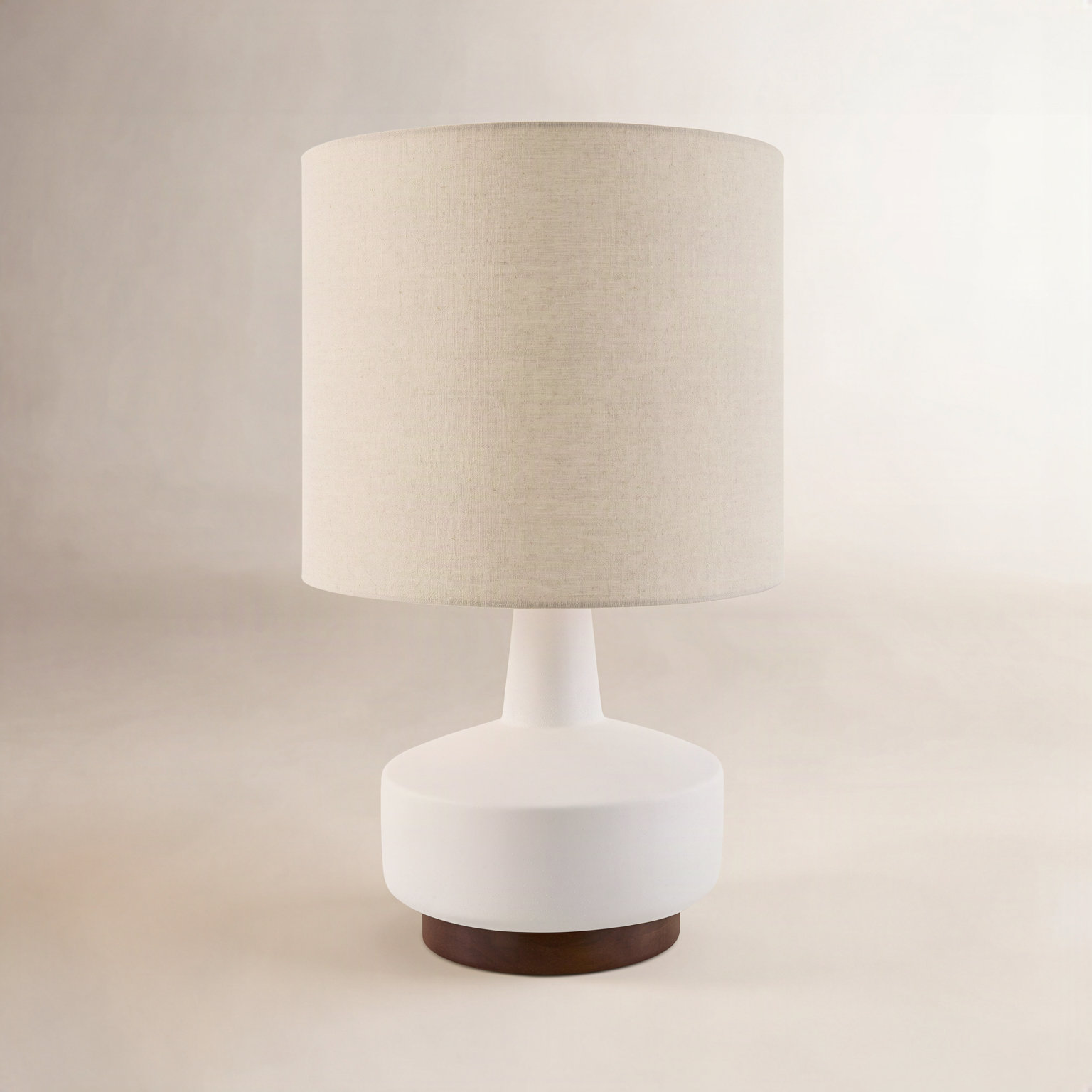 Ceramic Table Lamp, White, Beige