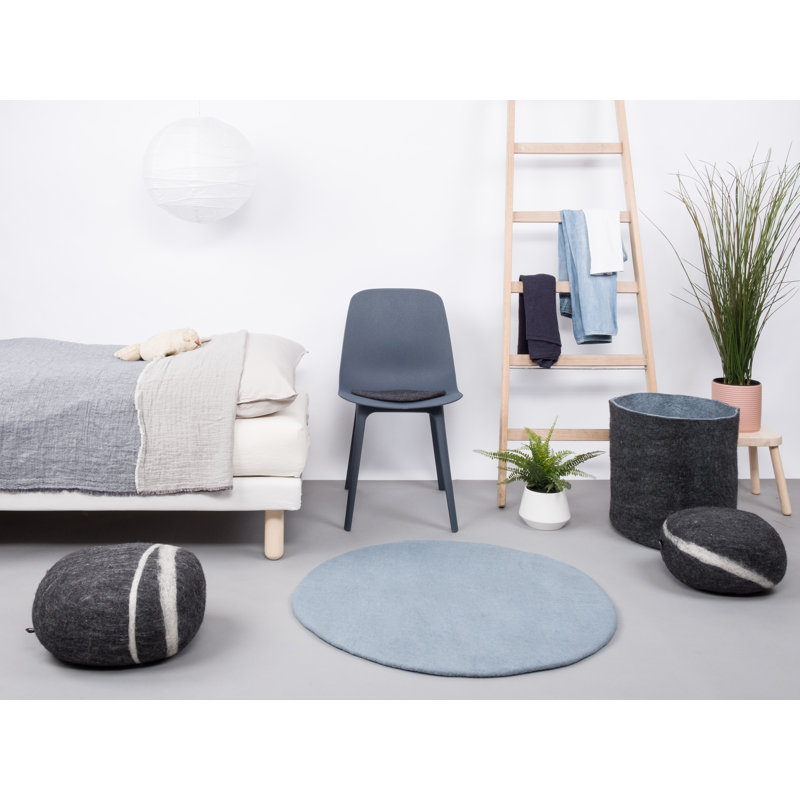 Round Wool Hand Woven Shaggy Area Rug, Round 200cm