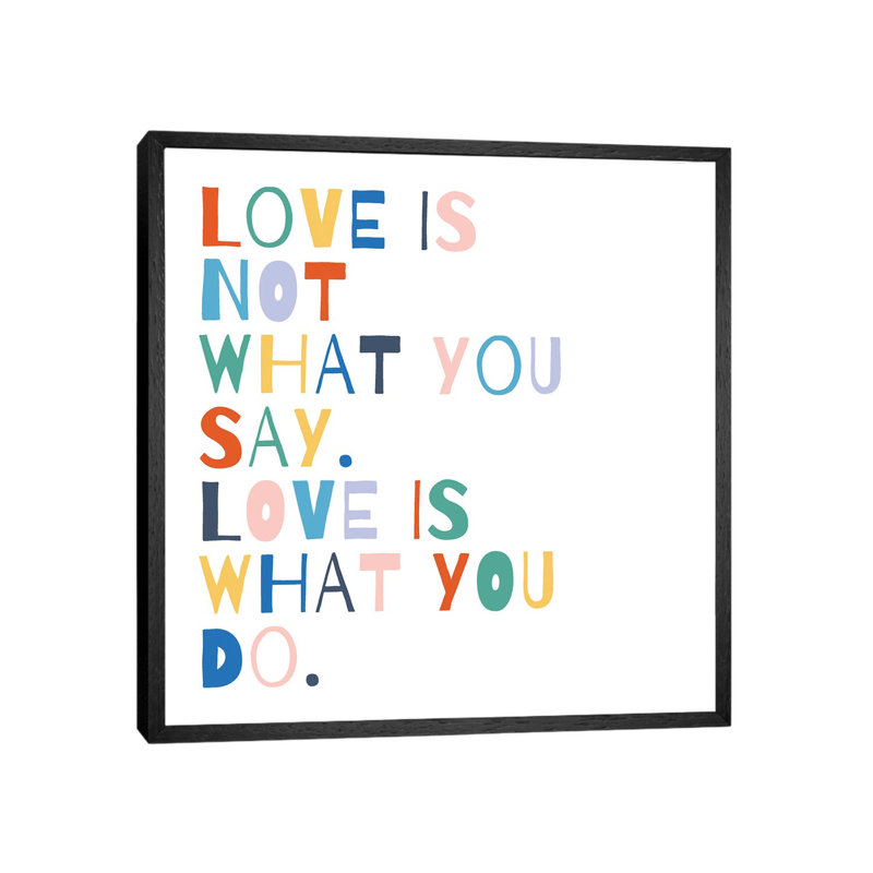 Rainbow Words I by Moira Hershey - Print on Canvas, Black Framed, 93.98 cm H x 93.98 cm W