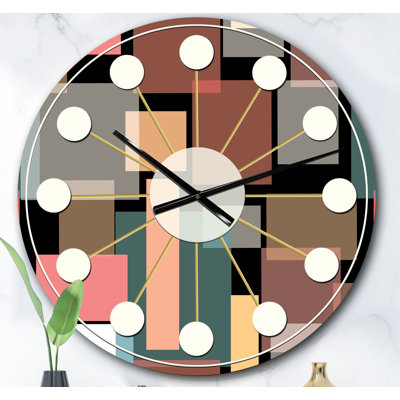 Retro Square Design II - horloge murale moderne Mid-Century