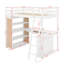Lit mezzanine simple avec tablettes et bureau-292896958