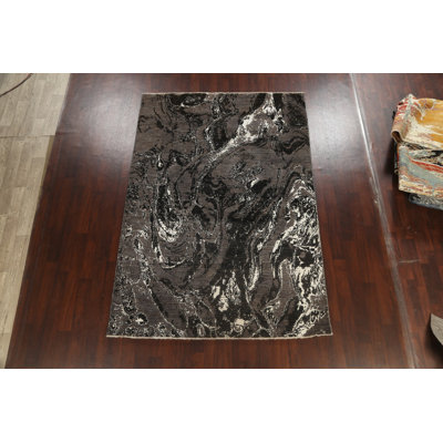 Tapis oriental contemporain à motif végétal noué à la main 7 x 10