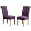 Chaises de salle à manger violettes, en bois massif, ensemble de 2, assises confortables et élégantes, 2 pièces pour la maison