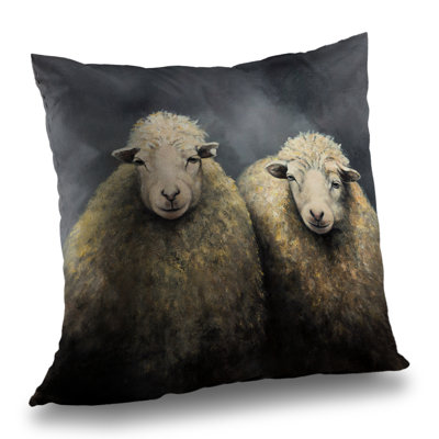 Wool Sheeps Livingroom Farmhouse Poly Twill Throw for Decor