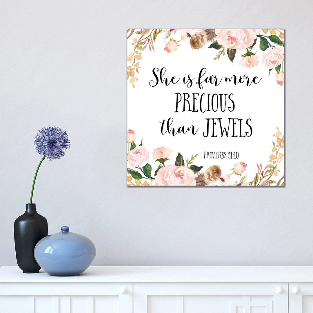 She Is Far More Precious Than Jewels, Proverbs 3:15 - Print on Canvas