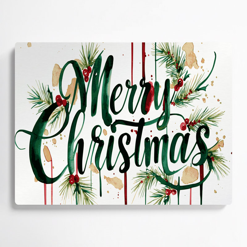 Art de Noël typographique de Noël, art mural en métal blanc, H 20 po x l 30 po