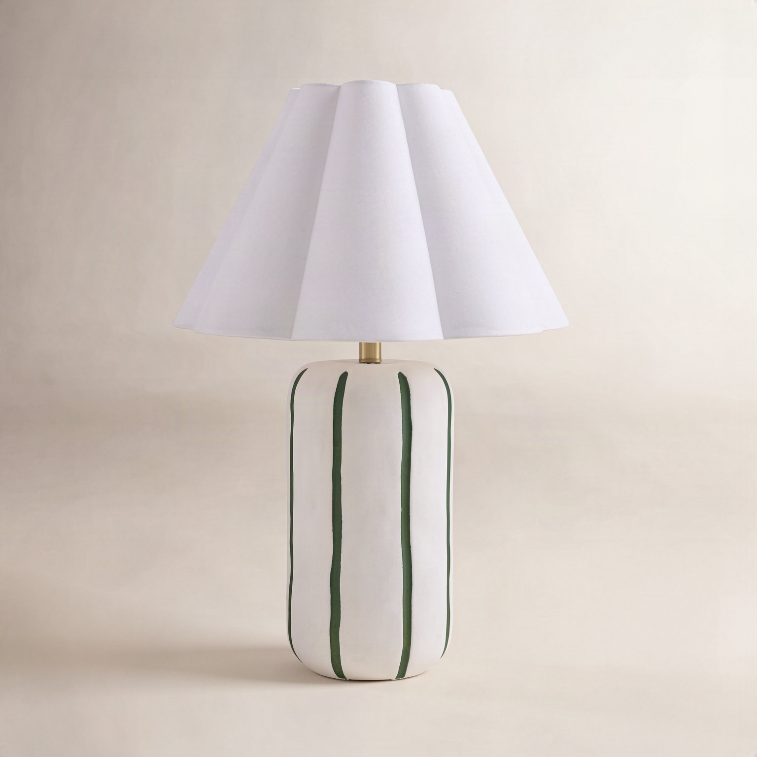 Ceramic Table Lamp, Green, 25"H x 18"W x 18"D