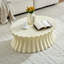Table basse vintage beige en fibre de verre ovale 35,42 pouces pour les espaces de vie - Installation et bureau à installation rapide