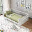 Lit plateforme double en bois pour enfants, lit simple en bois à profil bas avec garde-corps (matelas non inclus)-1778480703-1778480696