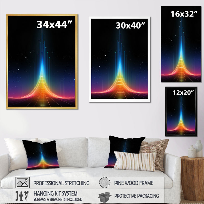 Décoration murale Singularity Consciousness Ascension - formes abstraites, H 32 po x l 16 po x P 1 po, Cadre flottant blanc