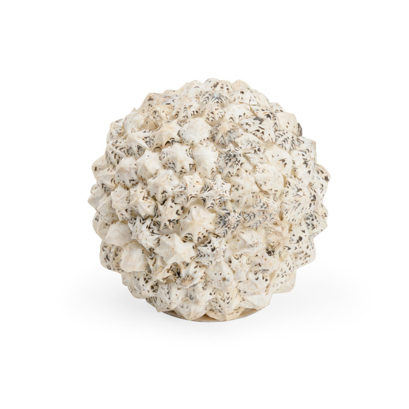 Shell Ball Sculpture, 4.3" H x 4.3" W x 4.8" D
