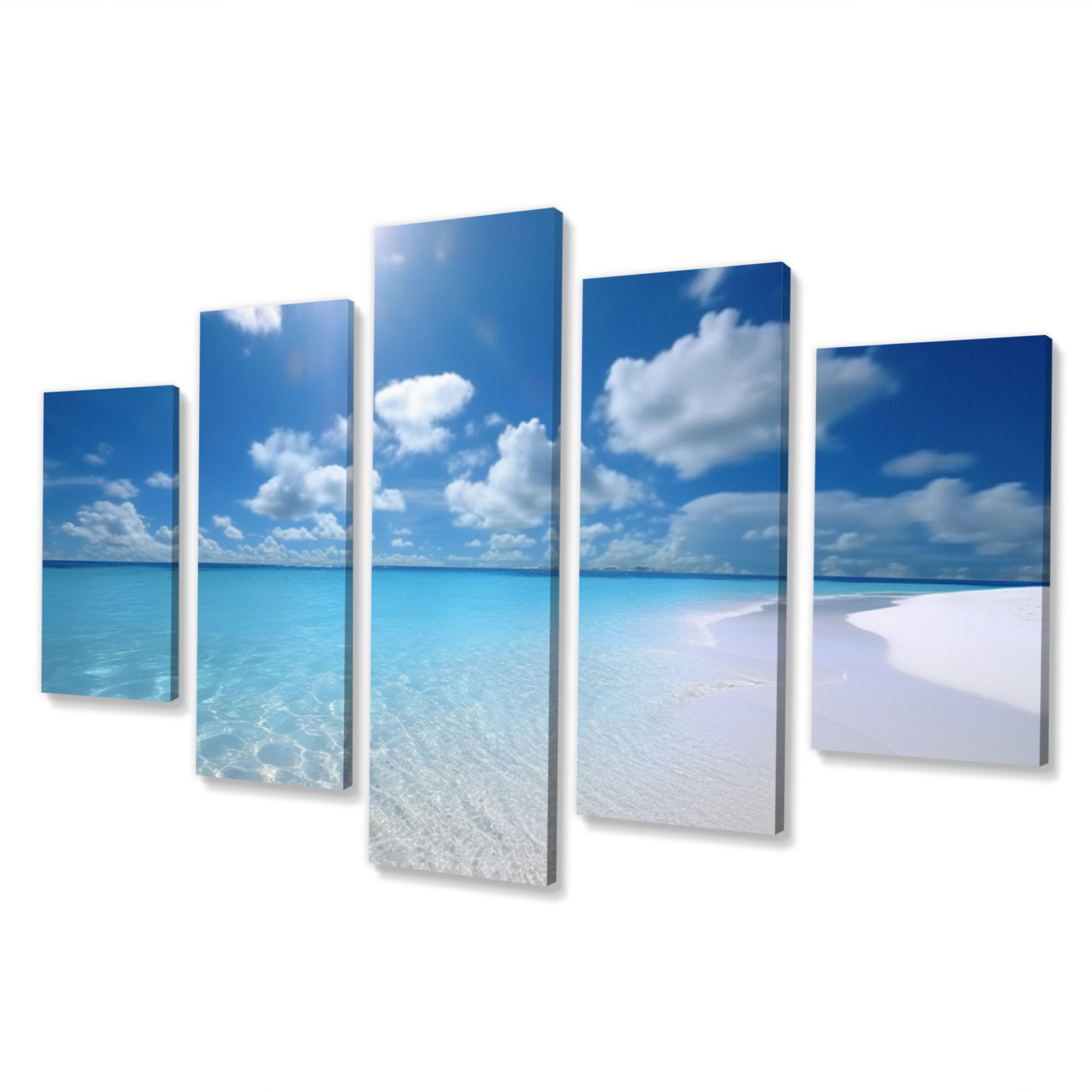 Highland Dunes Sand And Blue Caribbean Sea V Nautical & Beach Canvas