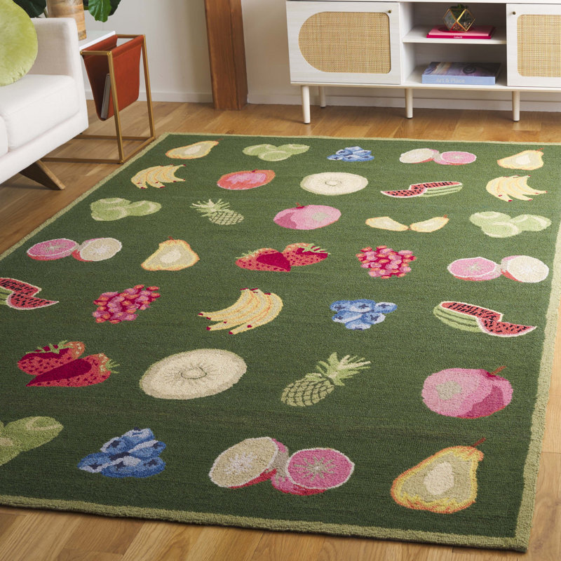 Tapis en laine crocheté à la main Demitro, Rectangle 6 pi x 9 pi