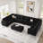 Shavera 155.8" W Velvet Upholstered 8-Person Sectional with Ottoman-2030214831