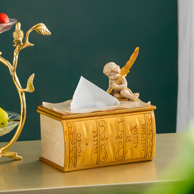 Nordic Style Tissue Box Holder With Angel Design For Living Room And Dining Table